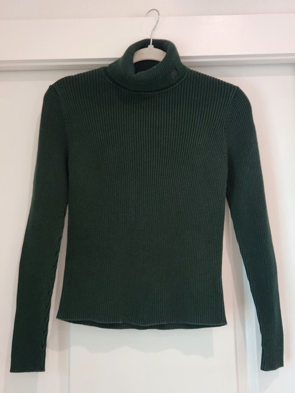 Lauren Ralph Lauren Forest Green Ribbed Turtleneck Sweater